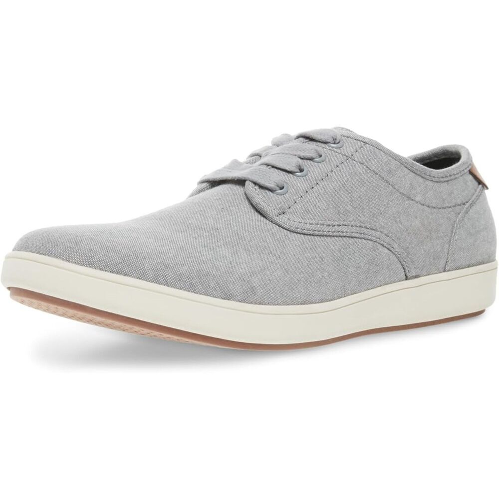 Men's Grey Fabric Round Toe Lace-up Rubber Sole Lightweight Fashion Sneakers